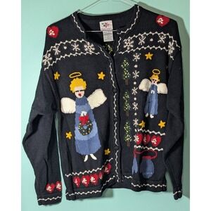 Ugly Christmas Sweater Button Up Size Medium